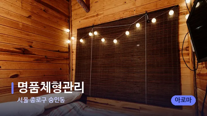 서울 종로구 숭인동 명품체형관리 — 마사지 베드가 놓인 관리실