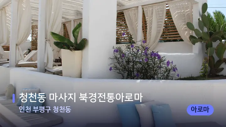 인천 부평구 청천동 청천동 마사지 북경전통아로마 — 스파 프런트 공간