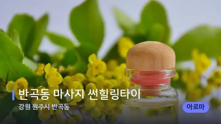 강원 원주시 반곡동 반곡동 마사지 썬힐링타이 — 아로마테라피 오일