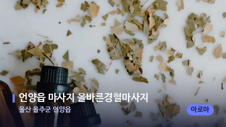 울산 울주군 언양읍 언양읍 마사지 올바른경혈마사지 — 아로마테라피 오일