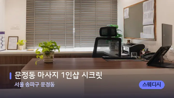 서울 송파구 문정동 문정동 마사지 1인샵 시크릿 — 스파 프런트 공간