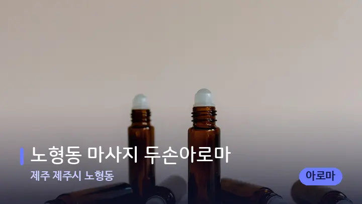제주 제주시 노형동 노형동 마사지 두손아로마 — 아로마테라피 오일