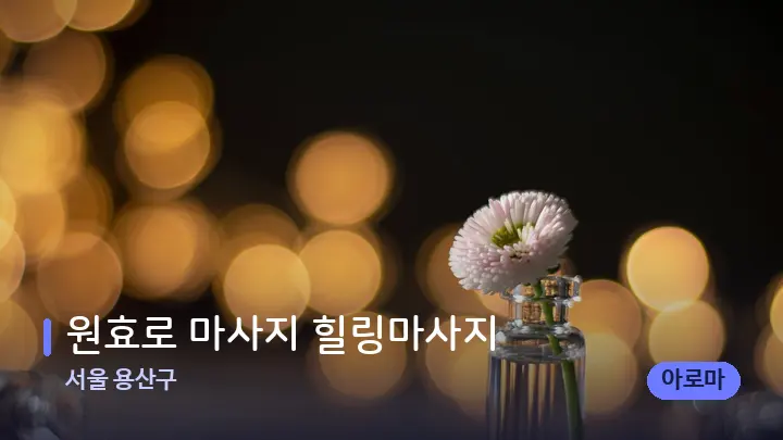 서울 용산구 원효로 마사지 힐링마사지 — 아로마테라피 오일