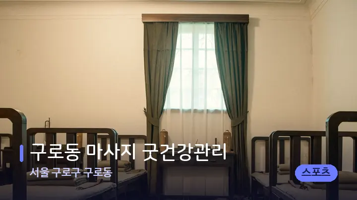 서울 구로구 구로동 구로동 마사지 굿건강관리 — 마사지 베드가 놓인 관리실