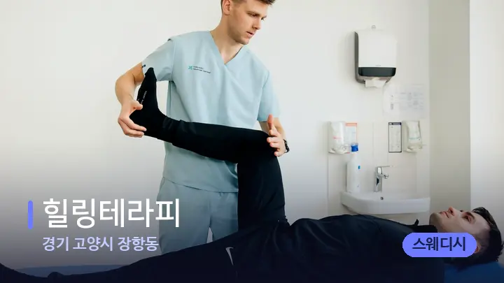 경기 고양시 장항동 힐링테라피 — 어깨를 다루는 관리사의 손
