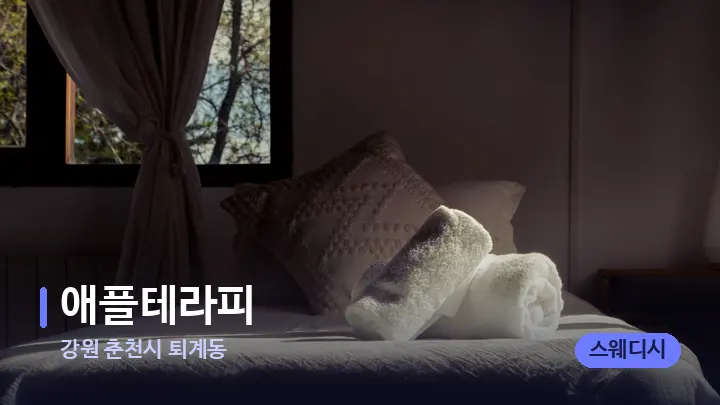 강원 춘천시 퇴계동 애플테라피 — 마사지 베드가 놓인 관리실