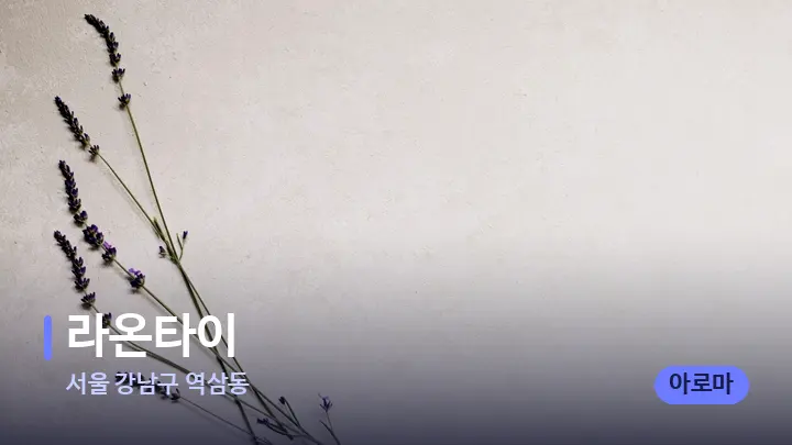 서울 강남구 역삼동 라온타이 — 아로마테라피 오일